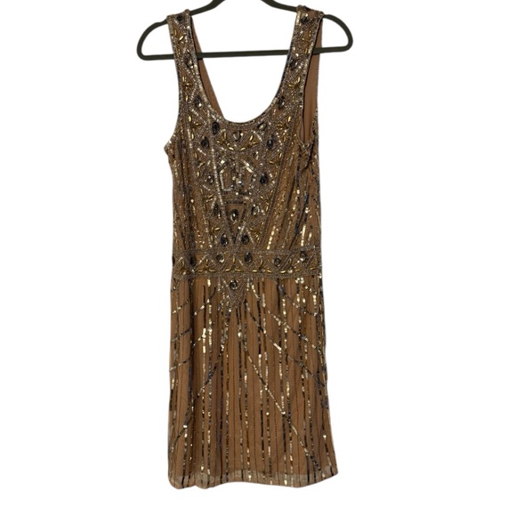 *Brand New* Frock and Frill Elegant Gold Sequin Dress - Picture 1 of 6